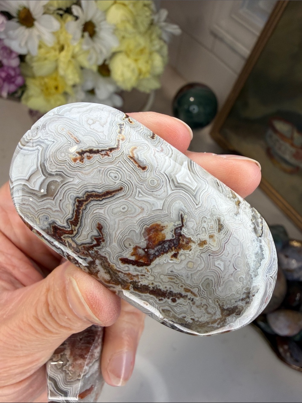 Mexican Crazy Lace Agate Heart & Palm Set: C1012 - Picture 5 of 8
